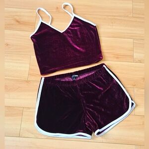 Velvet Burgundy Sleepwear Set